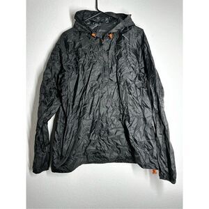 Quechua Jacket Large 1/2 Zip Black Rain Pullover Decathlon Lightweight Coat Sz M